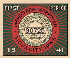 (image for) 1941 Iowa Inspection sticker